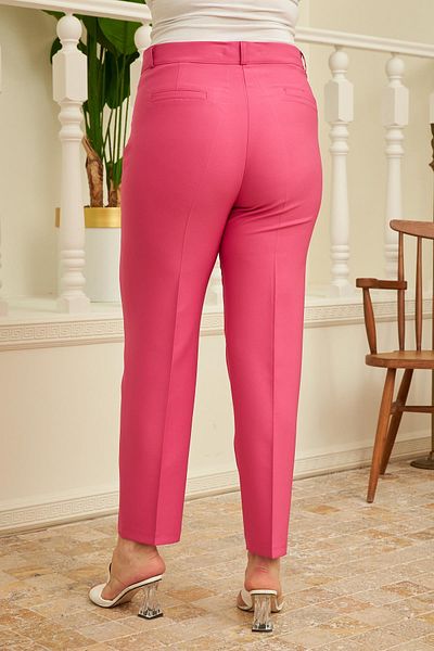 RMG Plus Size Fuchsia Fabric Trousers