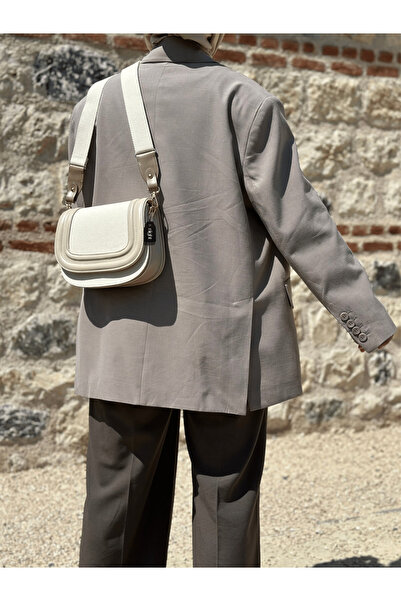 Night Відкрита сумка з канвасу - з плетеним візерунком і шкіряними деталями, жіноча сумка через плече