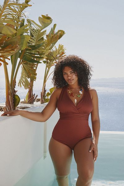 Trendyol Curve Burgundy Plus Size Swimsuits Styles Prices Trendyol