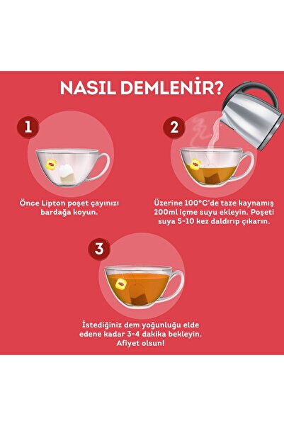 Lipton Kiraz Saplı Bardak Poşet Bitki Çayı 20'li