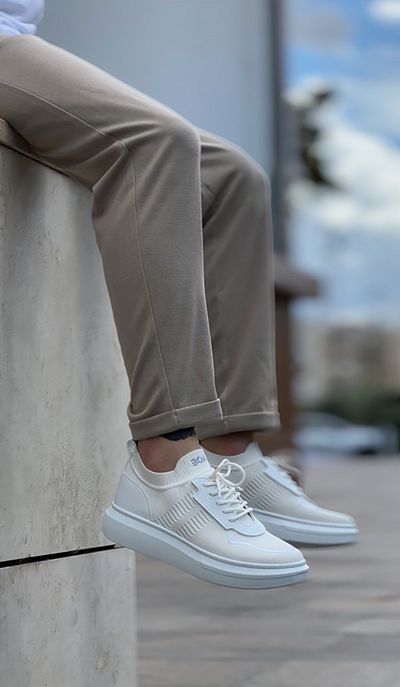 BOA BA0812 Special Knitted Knitted Style White Color Sports Shoes