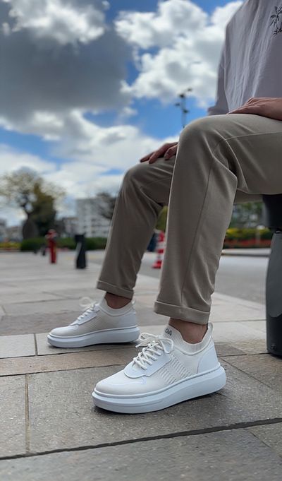 BOA BA0812 Special Knitted Knitted Style White Color Sports Shoes