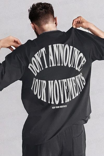 Teenage Millionaire Ανδρικά μπλουζάκια Dont Announce Fluffy Print Smoked Crew Neck Oversize Salas