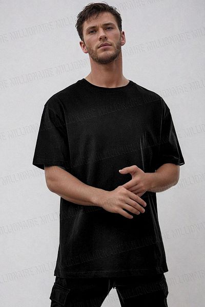 Teenage Millionaire Ανδρικό μπλουζάκι The Moon Black Oversize Crew Neck
