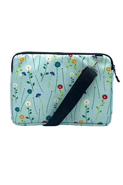 Differ Studio Μπλε μοτίβο λουλουδιών μαύρο φερμουάρ 15-15,6'' Notebook/Laptop/Macbook