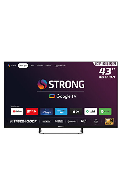 Strong Mt43eg4000f 43" 109 Ekran Full Hd Dahili Uydu Alıcılı Google Tv