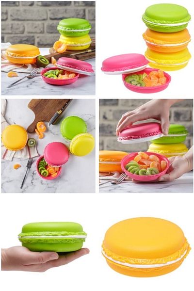 Bayev 6-Piece Macaron Lunch Storage Box - Snack Bowl for Kindergarten, Fun Boxes with Lid