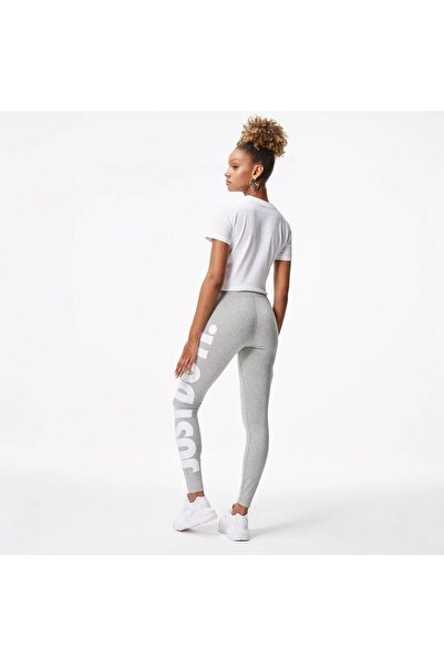 Nike Sportswear Essential Yüksek Belli Grafikli Kadın Gri Tayt