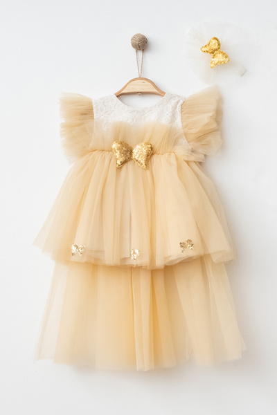 sarishco Tüllü Melek Elbise Abiye Şık Bebek Elbisesi Bebek Hediyelik 0-6 Ay (...