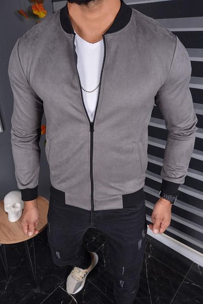 Oksit Ανδρικό σουέτ μπουφάν Eddy Extra Slim Fit Seasonal