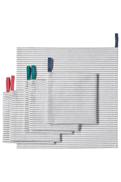 IKEA Black-white Fabric Napkin Meridyendukkan 6 Pieces Cotton Napkin