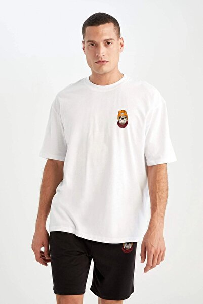 LAND MODA Σετ ανδρικό μπλουζάκι και σορτς με σχέδιο σκύλου