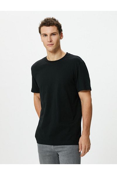 Koton Ανδρικό μαύρο T-Shirt - 4sam10160hk