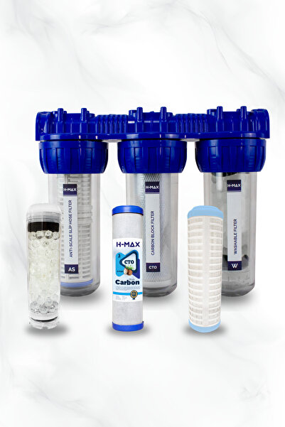 H-MAX Reverse Osmosis System Proper Tortu, Klor Ve Kireç Önleyici 10 Inç 3lü ...