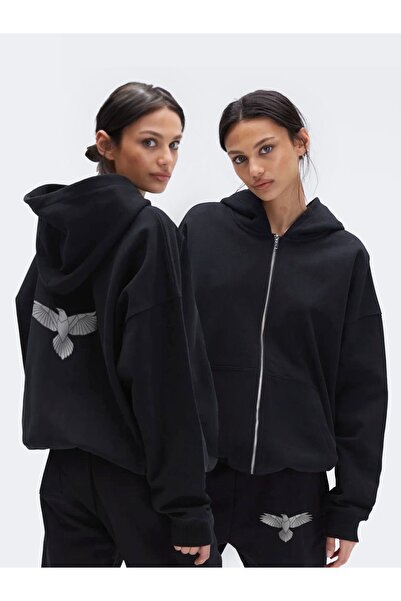 LAND MODA Set de hanoraci și pantaloni de trening cu glugă, cu fermoar, cu mo...