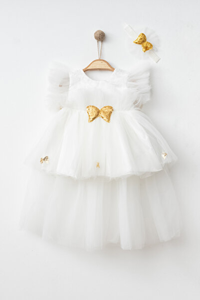 sarishco Tüllü Melek Elbise Abiye Şık Bebek Elbisesi Bebek Hediyelik 0-6 Ay (KUTULU ÜRÜN)