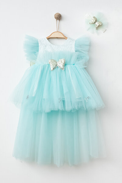 sarishco Tüllü Melek Elbise Abiye Şık Bebek Elbisesi Bebek Hediyelik 0-6 Ay (KUTULU ÜRÜN)