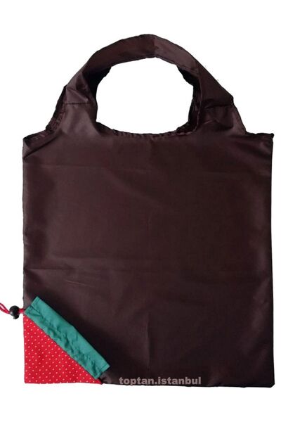 Melien 58cm X 38cm Yeni Kahverengi Çilek Katlanabilir Bez Market Alışveriş Pazar Torba Katlanan Çantası