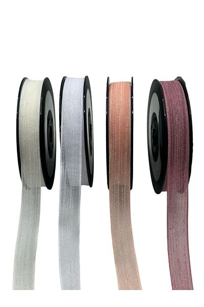 E Elmas Dusty Rose Nopel Linen Ribbon 20 Meters 1.5 Cm