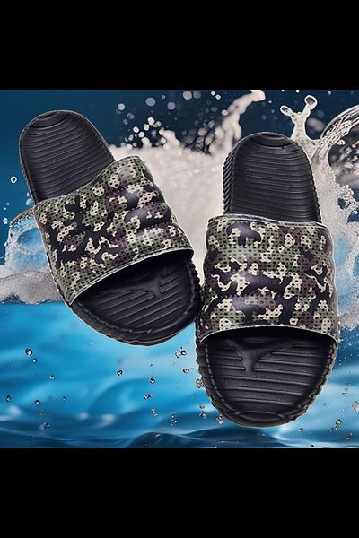 GEZER Ανδρικά casual καμουφλάζ αδιάβροχα παντόφλες παραλίας, θάλασσας, πισίνας, μπάνιου