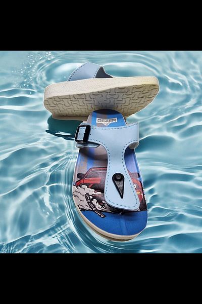 GEZER Flip-flop zilnic pentru copii cu imprimeu pentru plajă, mare, papuci de piscină