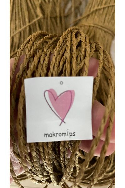 Makromİps Πολυτελές Premium Χαρτί Σχοινί 2mm 50gr Kraft Πλεκτό Σχοινί Δώρο Συσκευασία Πάρτυ