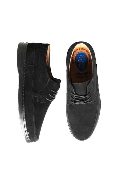 Black Vein Black Suede Men's Casual Shoes - Ultra Comfortable Gel BVA-38