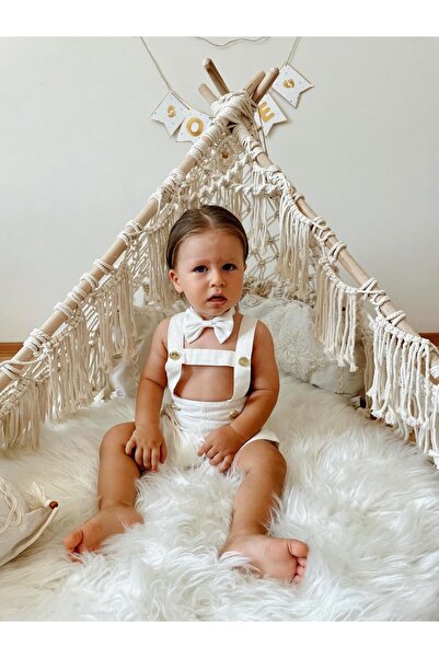 bohemiankids baby wear White Gold Button Salopet