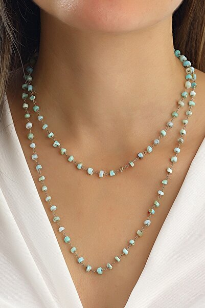 MySilvers 90 cm Firuze Taşlı Dizi Kolye