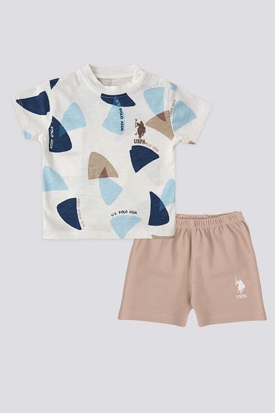U.S. Polo Assn. US Polo Assn. بدلة كريمية للطفل الرضيع
