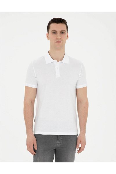 Pierre Cardin Λευκό μπλουζάκι Slim Fit