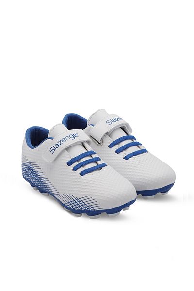 Slazenger Pantofi Fotbal Copii Unisex - Alb / Saks Blue, CULTURAL