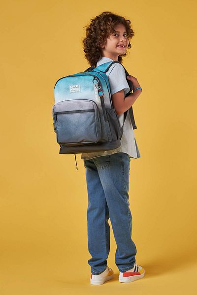 Coral High Kids Turquoise Gray Batik School Backpack 23768