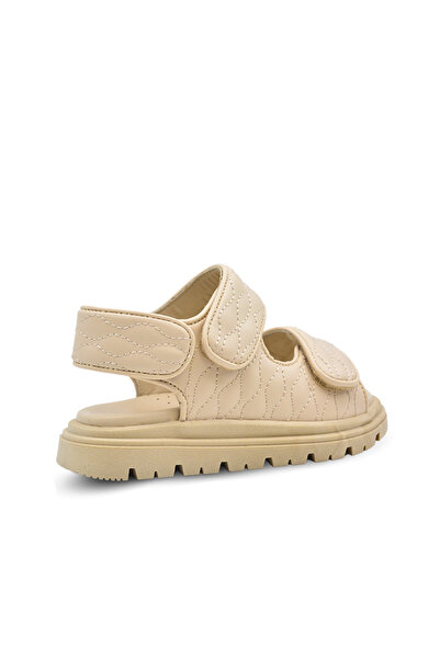 kids A more Beige Girl's Sandals - Lady Double Velcro Vegan Leather