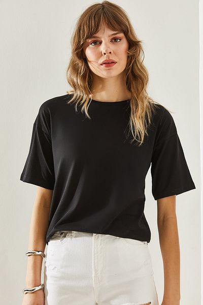 Bianco Lucci Dámské základní tričko Crew Neck - Krátký rukáv60251202