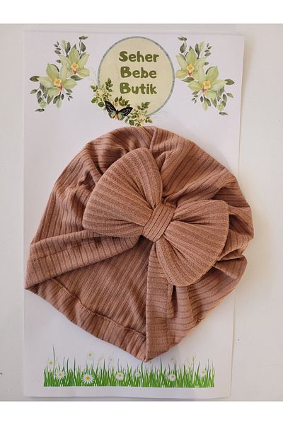 SeherBebeButik Baby Girl and Child Bonnet with Colorful Bow Detail - Soft and Flexible