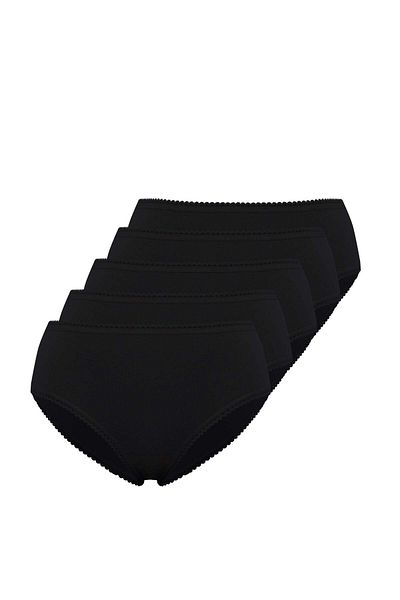 WESTMARK LONDON Slip pentru femei Midi din bumbac negru din 5 piese - EVA Rib Mid