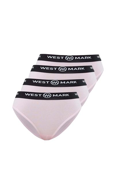 WESTMARK LONDON 4-Piece Pink Cotton Elastane Blend Women's Thong Panties Lily Thong