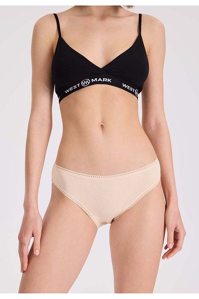 WESTMARK LONDON Slip pentru femei, din bumbac, 5 bucăți, de culoare nud - Mini cu nervuri EVA