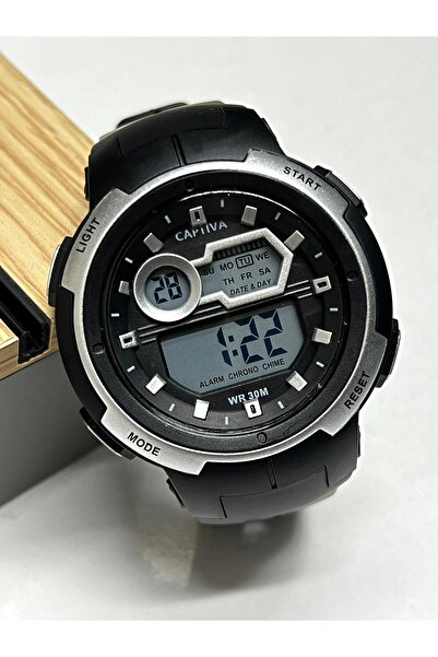 captiva 30 Mt Su Geçirmez Işık+Alarm+Kronometre+Takvim Büyük Kasa Genç Kol Saati