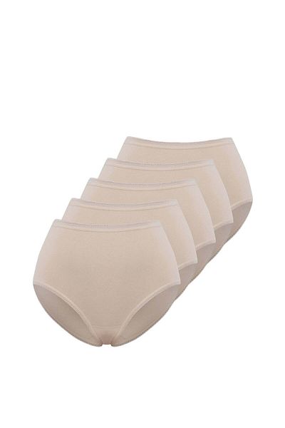 WESTMARK LONDON Slip de damă, cu talie înaltă, 5 bucăți, amestec de bumbac și elastan - Nud OLIVIA MAXI