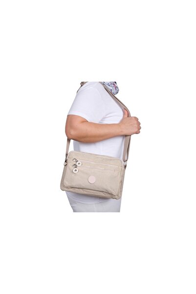 Bagacar 216 Clinker Quality Fabric Cross Shoulder Bag Cream