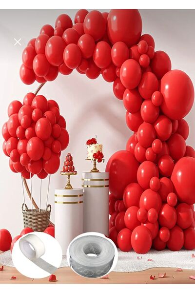 Yogi parti 40 Pieces Matte Red 12 Inch Pastel Balloon Chain - Outdoor Compati...