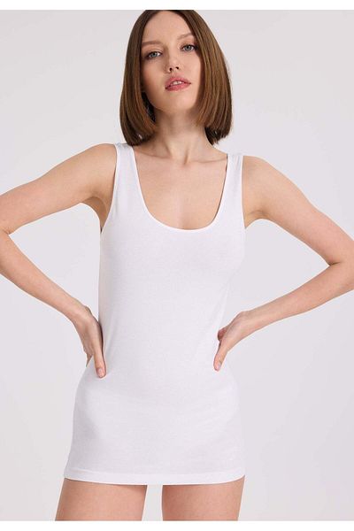 WESTMARK LONDON White Crew Neck - Sleeveless Cotton Elastane Women's Athlete OLIVIA TANK TOP Set of 3