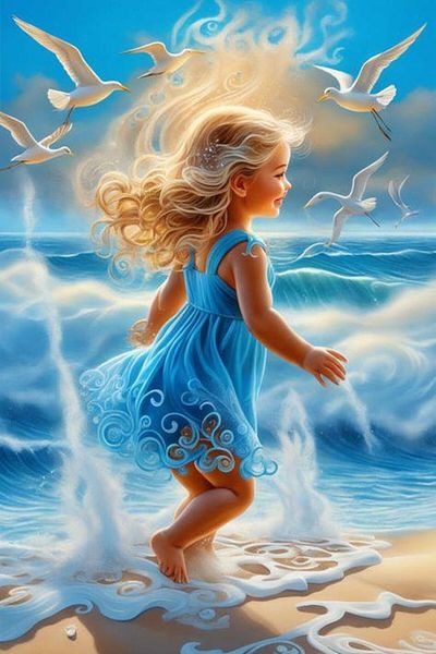 dialands Girl by the Sea 33x51cm - DM245