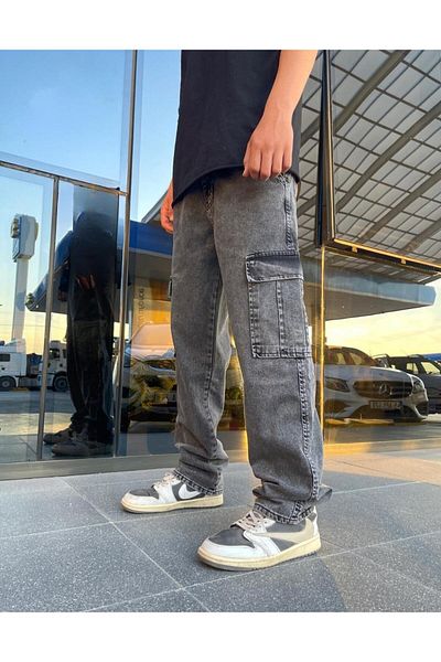 BPM Anthracite Premium Baggy Cargo Pants