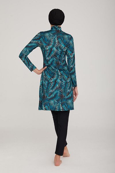 ZF BUTİK Costum de baie hijab cu model tropical din Lycra