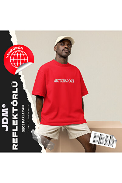JDM Преміум-футболка Oversize Motorsport - з відбивачем (світиться в темряві)