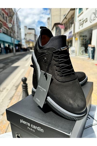 Pierre Cardin Pi̇erre Cardi̇n 61896 Vip Exclus Black Nubuck Genuine Leather Men's Shoes