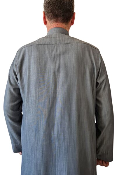 Royal Attire Namaz Cübbesi,Suudi Tasarım, Ön düğmeler açık Ve Uzun Kollu Düğmesiz Cepli,Dishdasha giyim